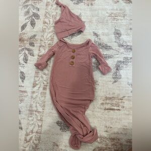 Caden Lane knotted gown + hat